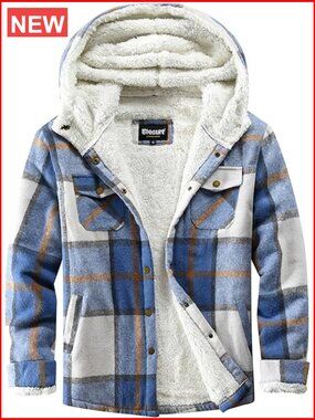 Women's Fleece Flannel Jacket Sherpa Lined Hooded Button Down Long Sleeve Plaid